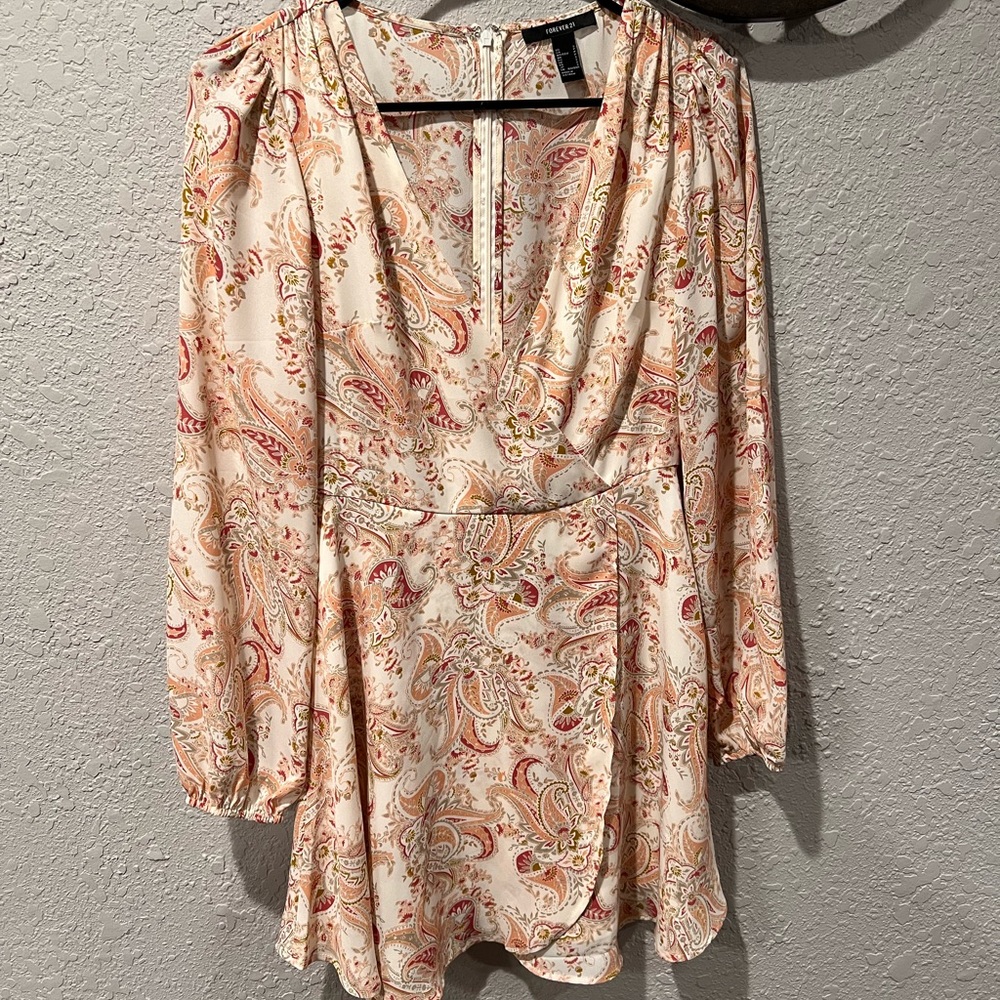 Paisley Long Sleeved Flowy Dresss